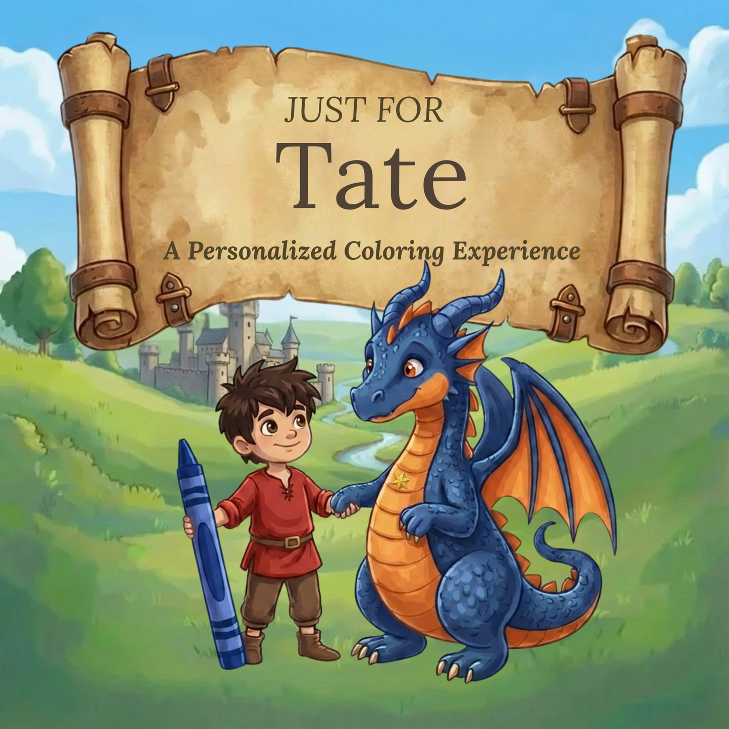 Tate Personalized Coloring Book | Ages 4-8 | L.K. Bunting