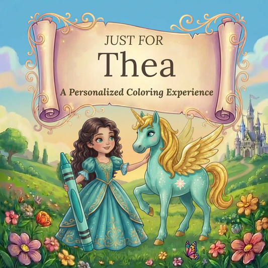Thea Personalized Coloring Book | Ages 4-8 | L.K. Bunting
