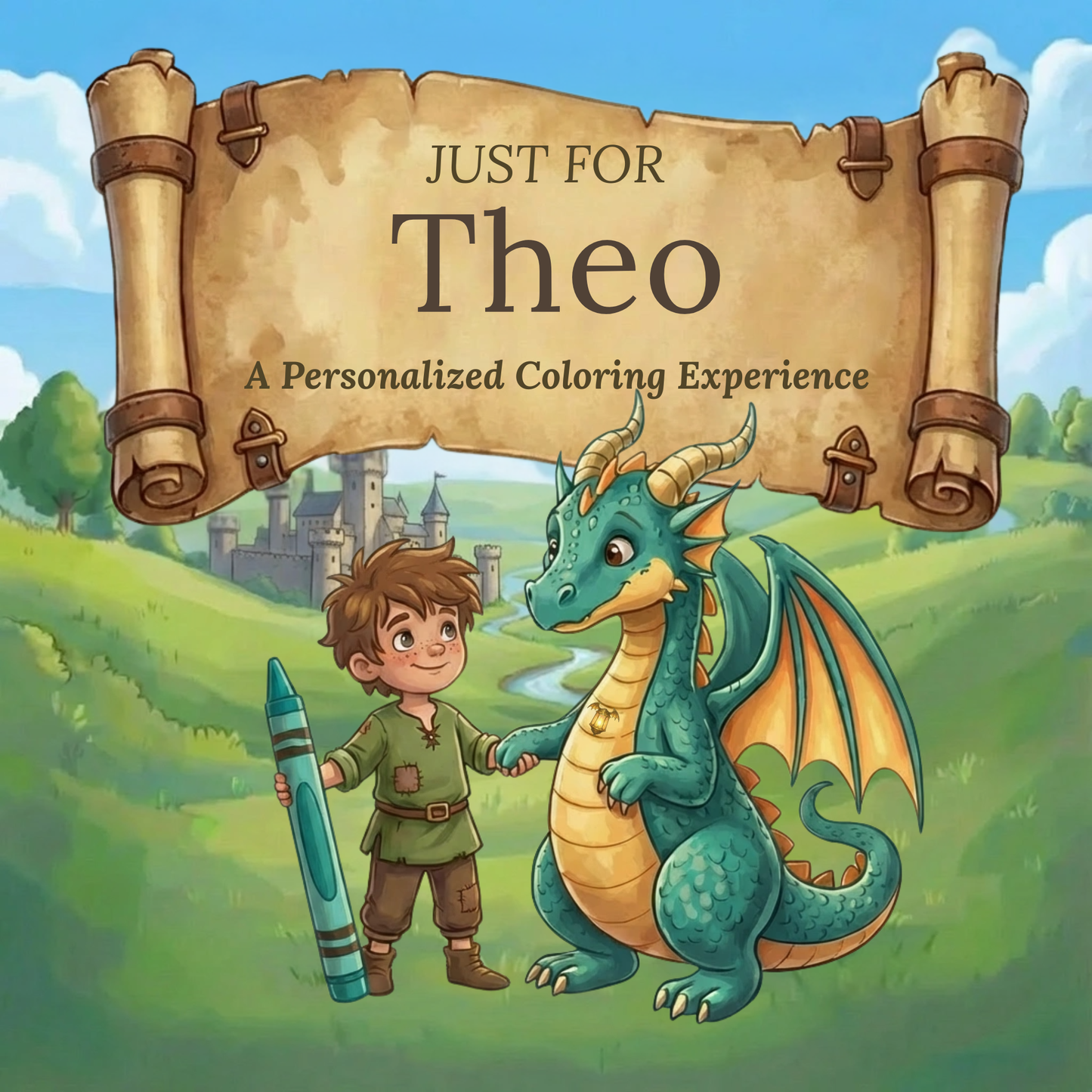 Theo Personalized Coloring Book | Ages 4-8 | L.K. Bunting