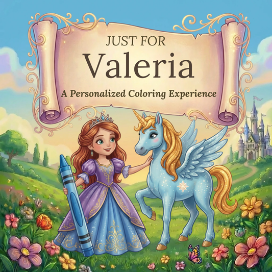Valeria Personalized Coloring Book | Ages 4-8 | L.K. Bunting