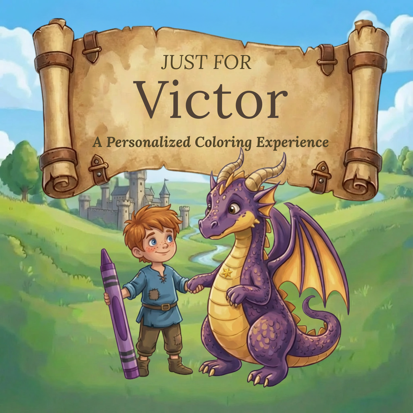 Victor Personalized Coloring Book | Ages 4-8 | L.K. Bunting