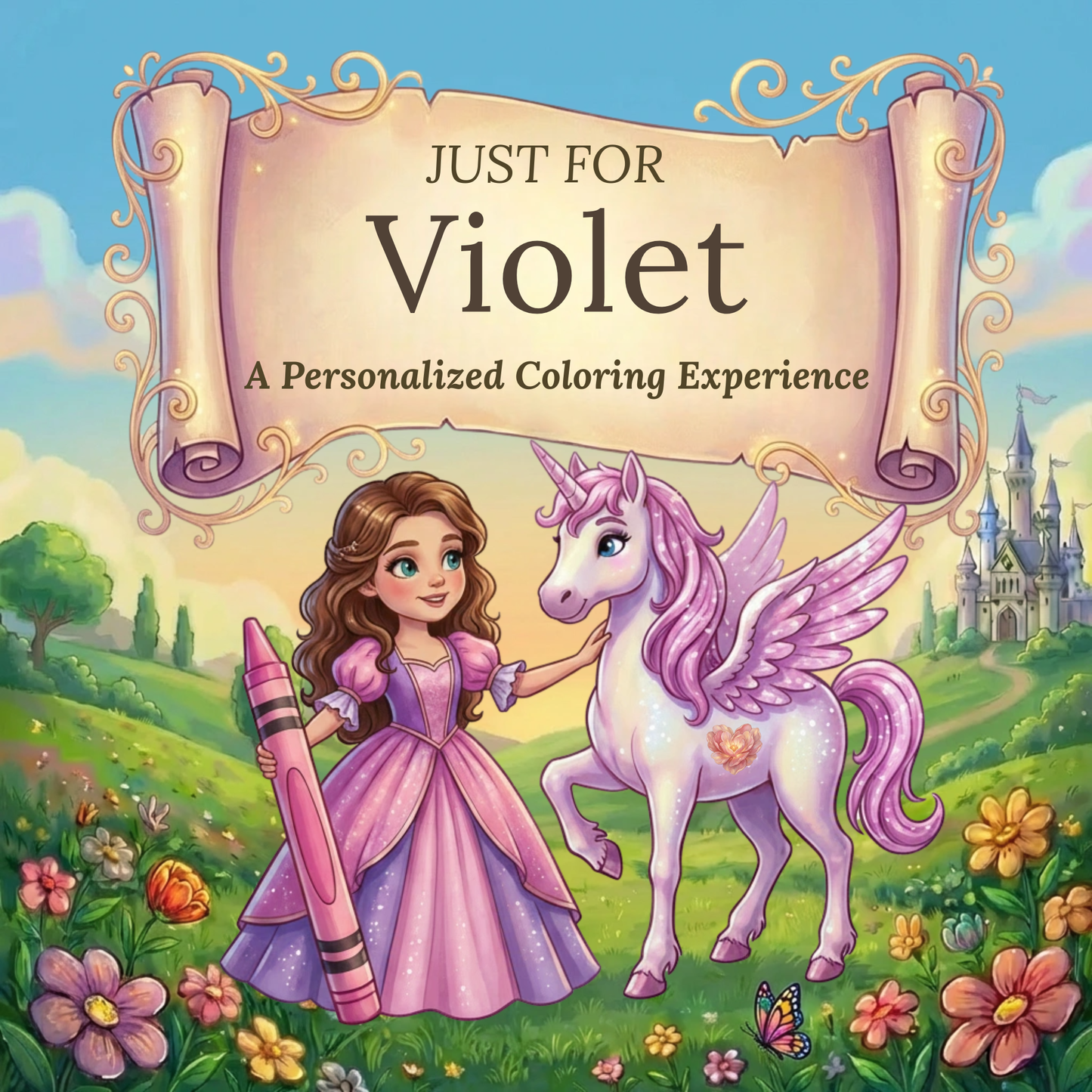 Violet Personalized Coloring Book | Ages 4-8 | L.K. Bunting