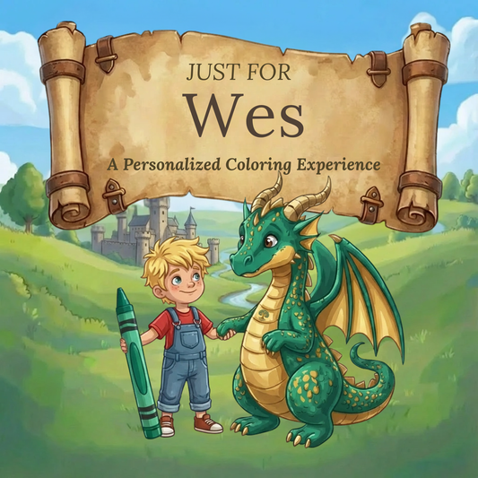 Wes Personalized Coloring Book | Ages 4-8 | L.K. Bunting