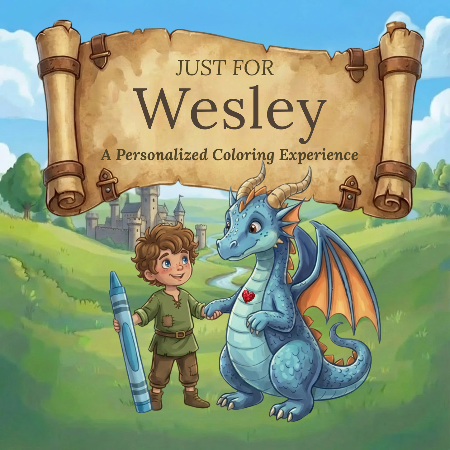 Wesley Personalized Coloring Book | Ages 4-8 | L.K. Bunting