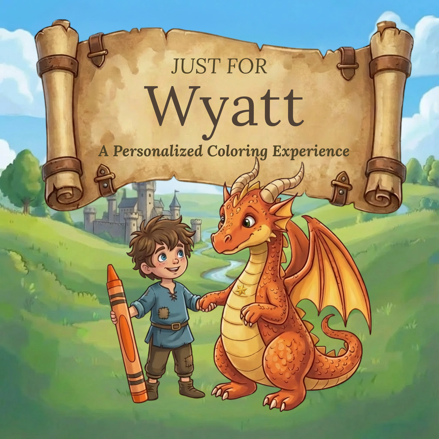 Wyatt Personalized Coloring Book | Ages 4-8 | L.K. Bunting