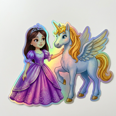 Xylia Unicorn Holographic Sticker (3.71” x 3”) for Kids