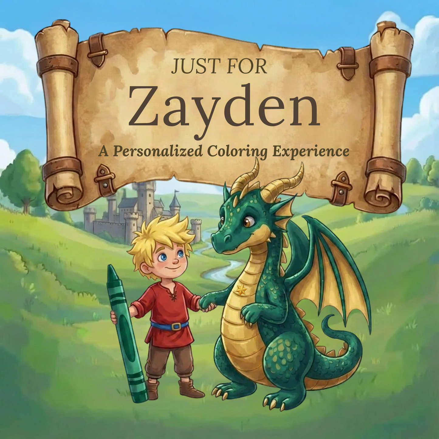 Zayden Personalized Coloring Book | Ages 4-8 | L.K. Bunting