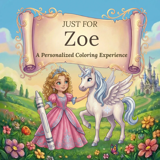 Zoe Personalized Coloring Book | Ages 4-8 | L.K. Bunting