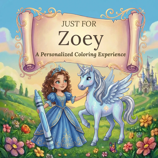 Zoey Personalized Coloring Book | Ages 4-8 | L.K. Bunting