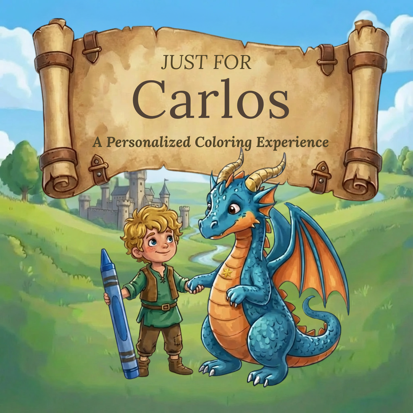 Carlos Personalized Coloring Book | Ages 4-8 | L.K. Bunting